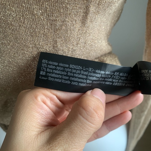 ZARA Gold Thread Turtleneck Knit Top Size S - Picture 5 of 5